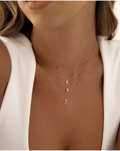 The Silver Collective - Petite A-Z Letter Necklace - A