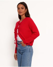Petal & Pup - Wilde Bow Front Cardigan - Red