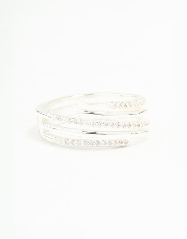 Lovisa - Silver Plated Cubic Zirconia Dainty Wrap Ring
