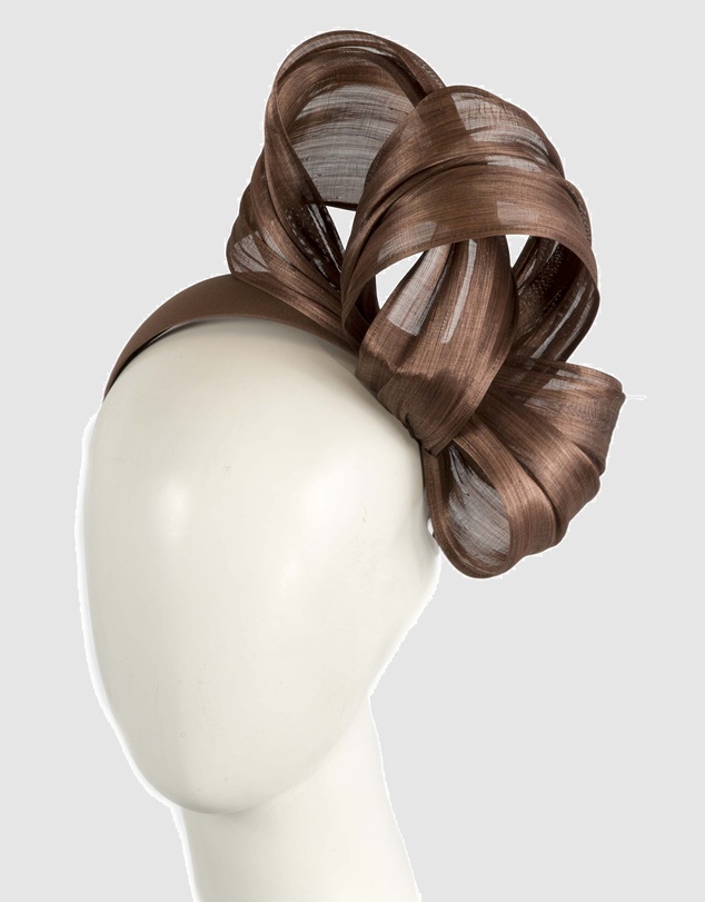 Fillies Collection - Bespoke Coffee Bow Racing Fascinator