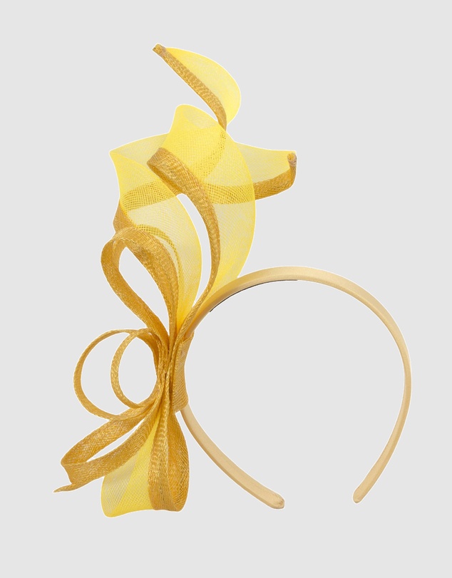 Max Alexander - Small Yellow Sinamay Loops Fascinator