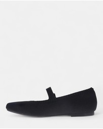 Mia Vita - Violet Mary-Jane Flats - Natural Black