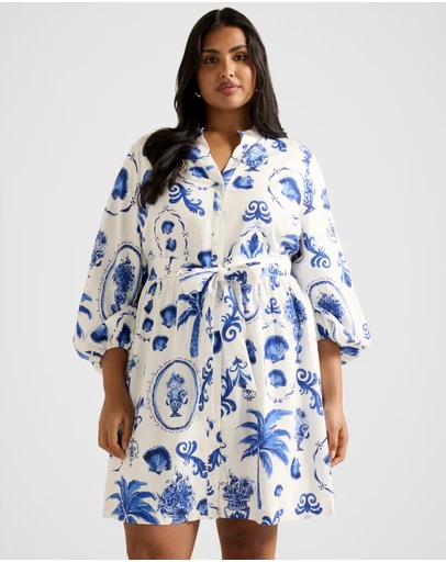 Forever New Curve - Lynda Curve Button Through Mini Dress