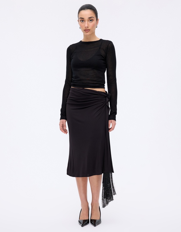 Minima Esenciales - Auden Jersey Fringe Midi Skirt