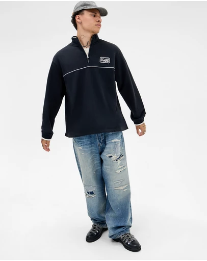 BDG By Urban Outfitters - BDG Dust Mock Neck Half Zip Sweat