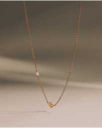 SAINT VALENTINE - Pearl Letter Necklace - Gold I