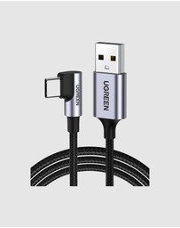 Ugreen - UGREEN 90 Degree Angle USB-C Male to USB-A Male Braided Cable 1m