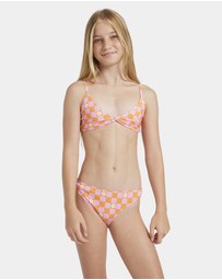 Roxy - Girls 8 to 16 Flower Check Two Piece