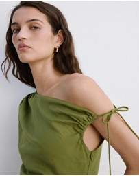 M.N.G - Asymmetric Side Ruched Dress
