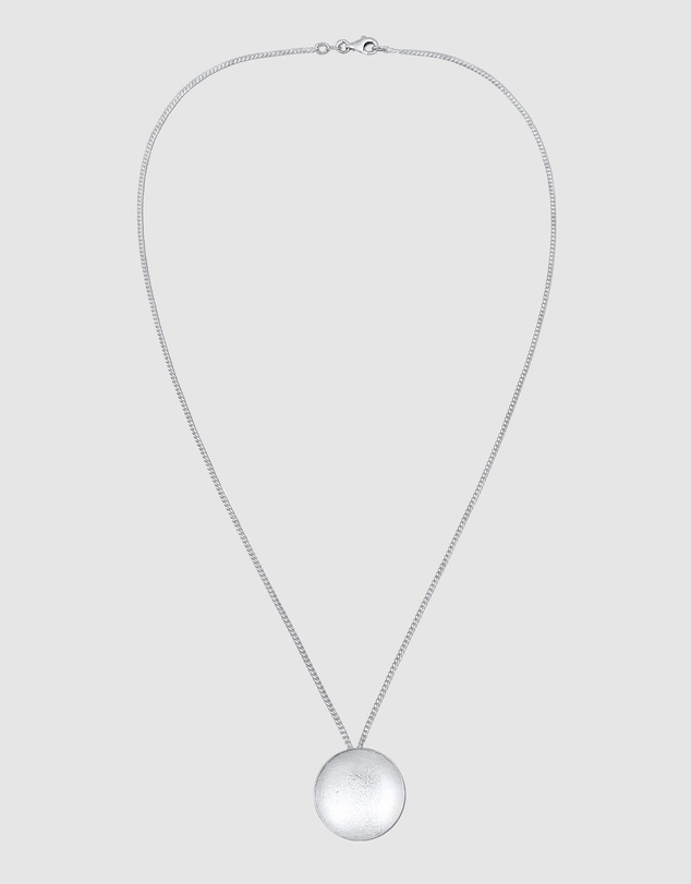 Elli Jewelry - Necklace with Pendant Circle Brushed 925 Sterling Silver