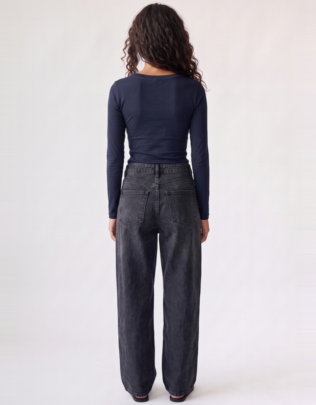 Style Addict - Margaux Deep V Henley Top - Navy