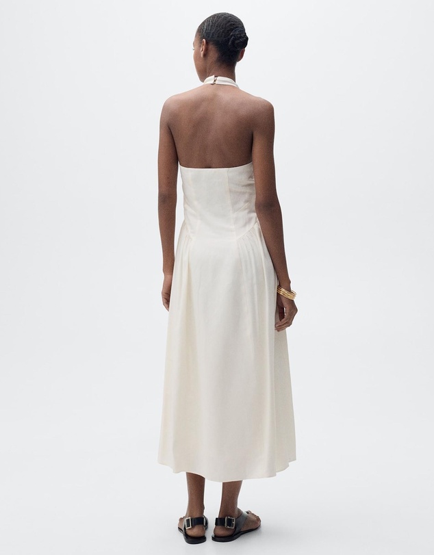 M.N.G - Valentin Halter-Neck Linen Dress