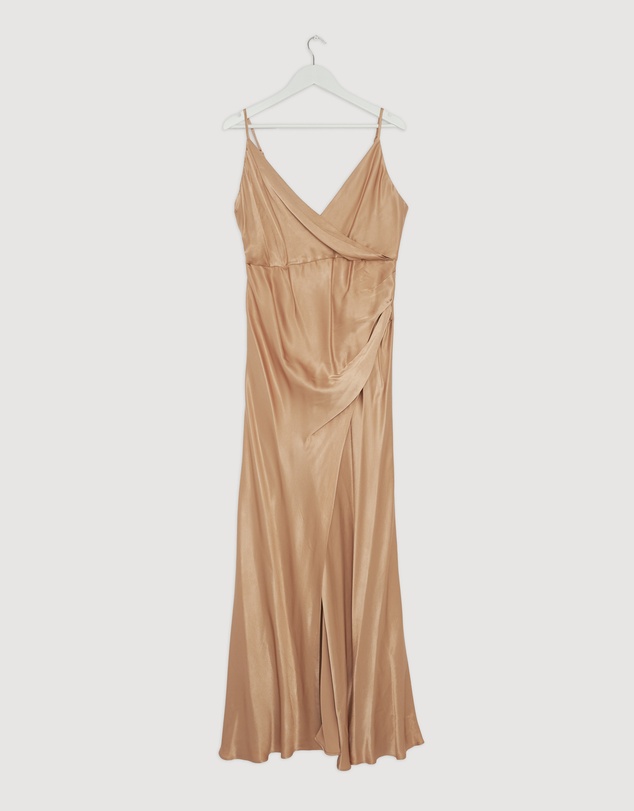 Revibe - Repaired Shona Joy La Lune Cross Draped Maxi Dress - AU 14