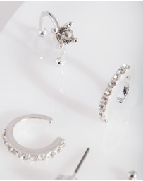 Lovisa - Silver Classic Diamante Ear Stack
