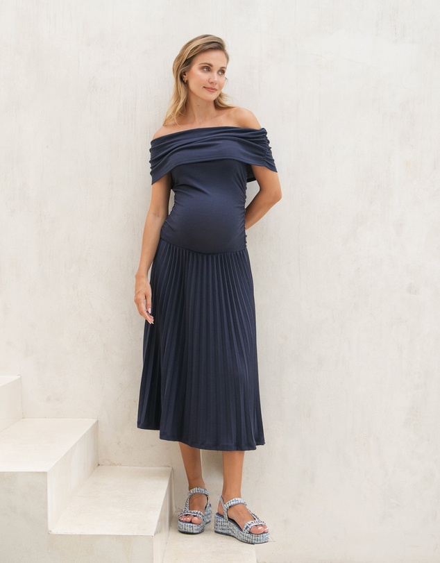 Soon Maternity - Off Shoulder Midi Dress