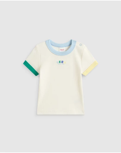 Seed Heritage - Colourblock Rib Logo Tee