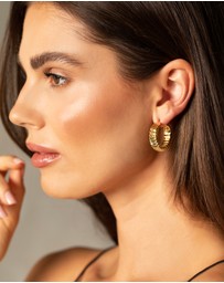 Mestige - Ripple Hoops - 18K Gold Plated