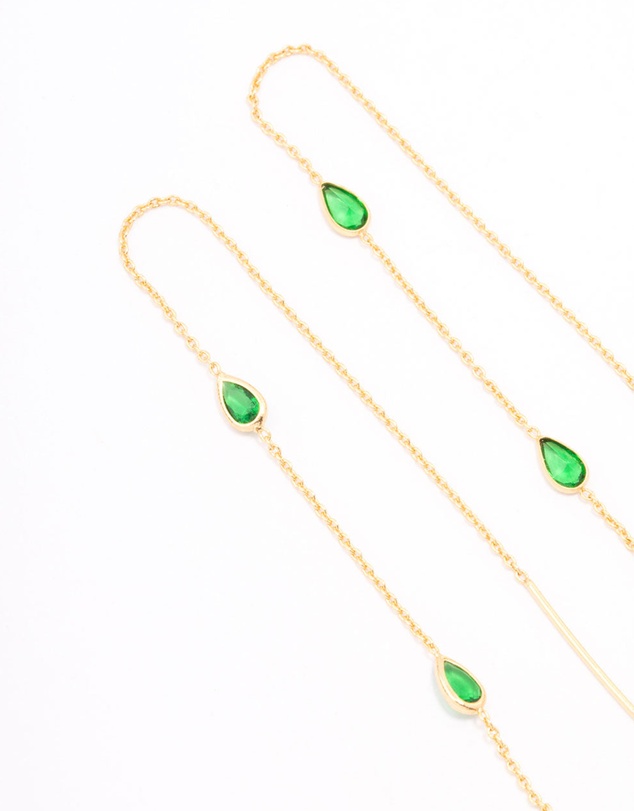 Lovisa - Gold Plated Station Pear Threader Earrings