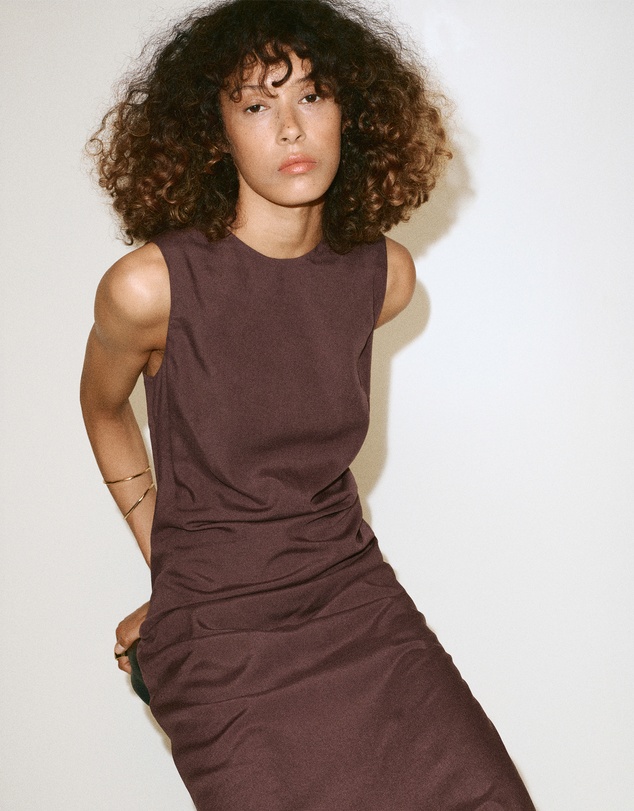 M.N.G - Side Ruched Dress with Tie Detail