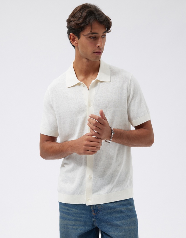AERE - Linen Blend Knit Shirt