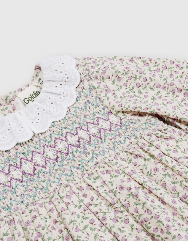 Goldie + Ace - Daphne Long Sleeve Corduroy Smocked Dress - ICONIC EXCLUSIVE - Babies-Kids