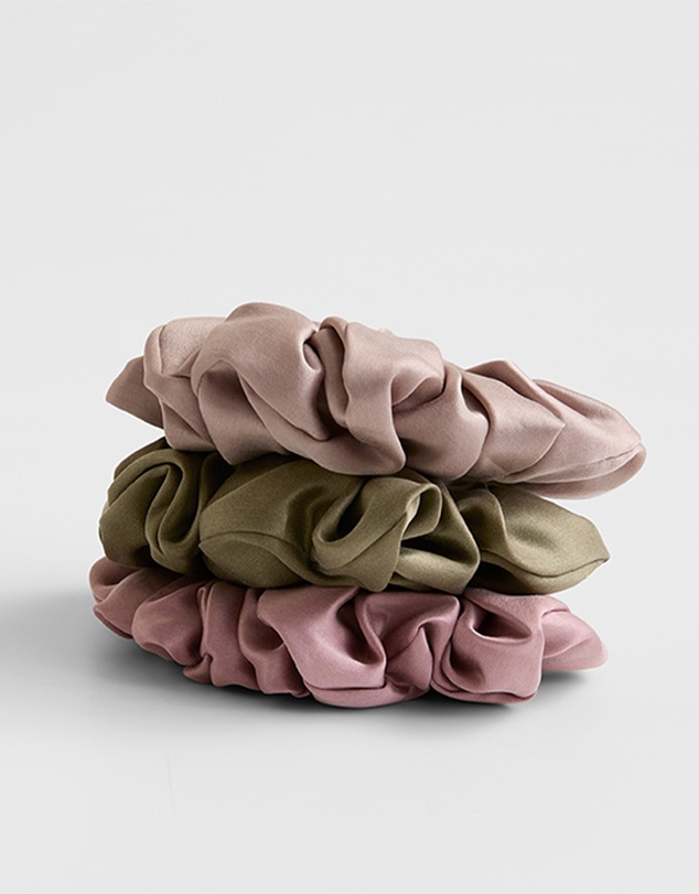 Sheet Society - Fleur Silk Scrunchies (3 pack)