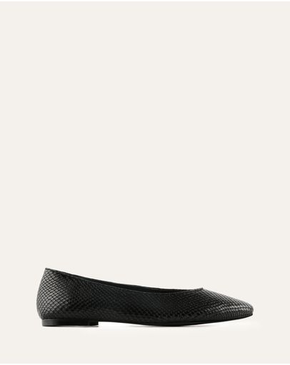 BLACK SNAKE PRINT LEATHER