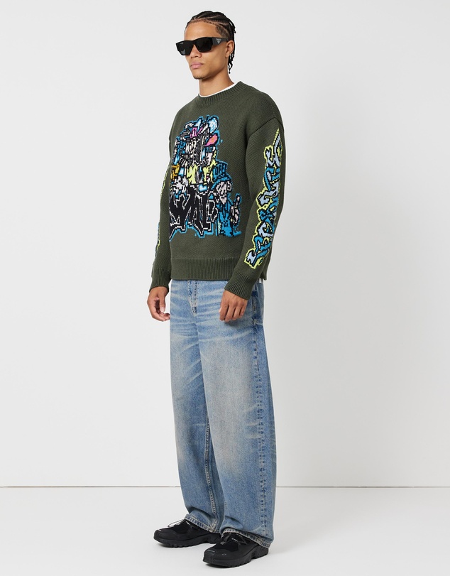 Off-White - Graff Pupp Chunky Knit Crewneck Jumper