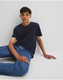 Country Road - Teen Recycled Cotton Blend Plain Cr Short Sleeve T-shirt