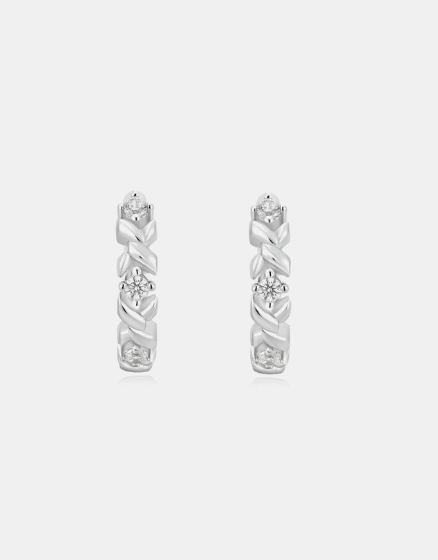 Ania Haie - Ania Haie Silver Sparkle Cross Huggies
