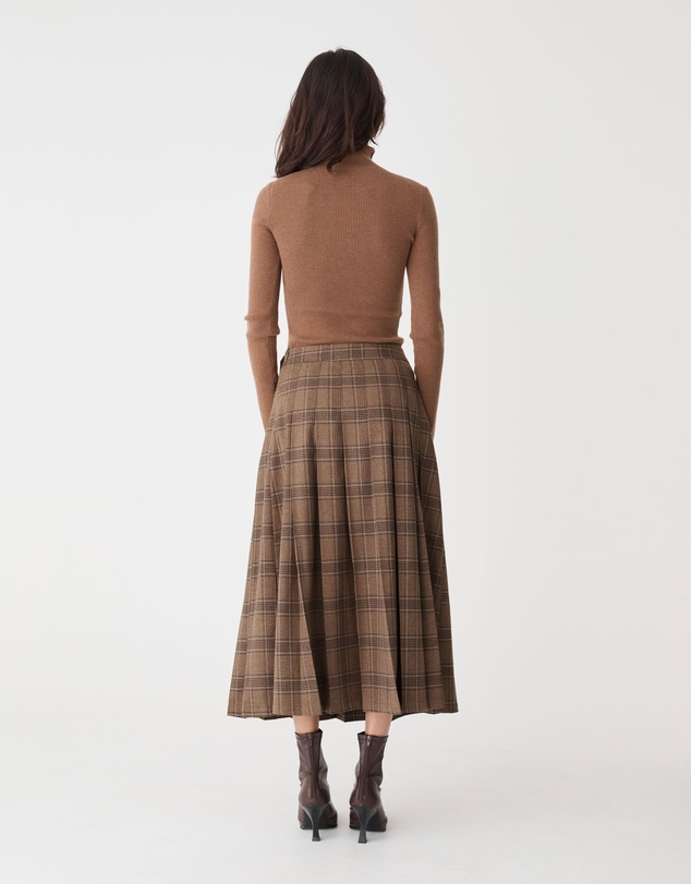 Forcast - Lani Pleated Check Skirt