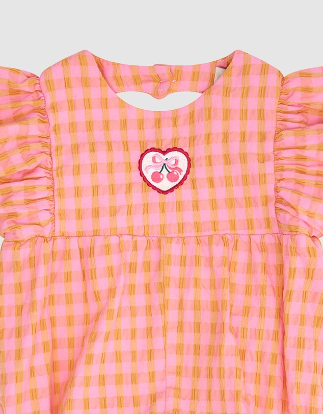 Huxbaby - Mango Sherbet Garment Dye Seersucker Romper - ICONIC EXCLUSIVE - Babies