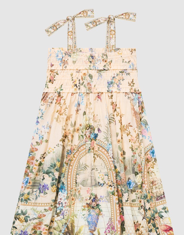 Camilla - Shirred Maxi Dress With Tie Shoulder - Kids-Teens