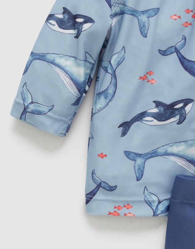 Purebaby - Printed Long Sleeve Rashie Set Swim -Kids-Babies