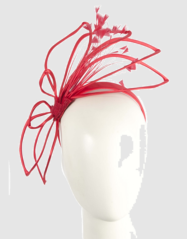 Max Alexander - Edgy Red Sinamay Fascinator Headband