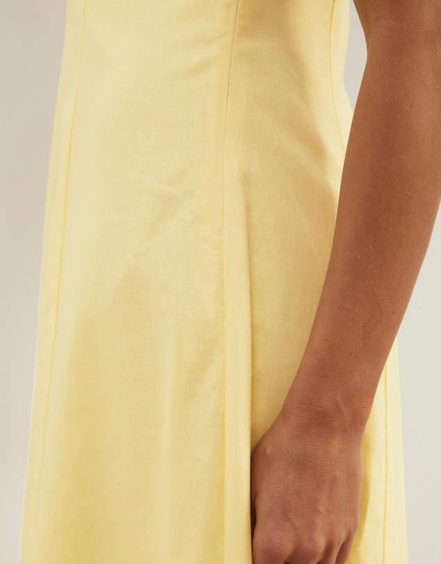 Atmos&Here - Oralie One Shoulder Linen Blend Midi Dress