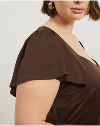 Atmos&Here Curvy - Florence Flutter Sleeve Maxi Dress