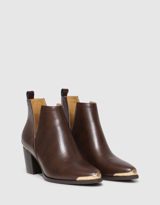 Belle & Bloom - Austin Croc Embossed Ankle Boot