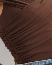 Atmos&Here - Ophelia Cross Off Shoulder Mesh Top