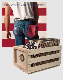 Sony Music - Crosley Record Storage Crate Bruce Springsteen Born In The U.S.A Vinyl Album Bundle