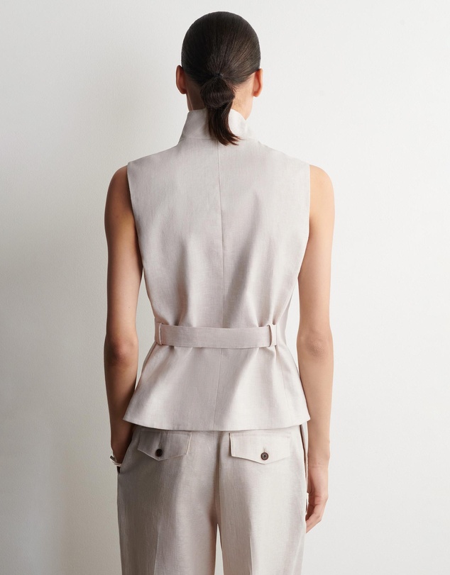 COS - Shawl-Collar Belted Linen Waistcoat