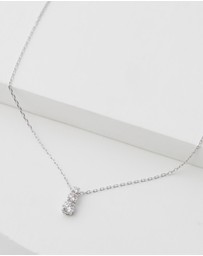 Swarovski - Stilla Attract pendant, Round cut, White, Rhodium plated