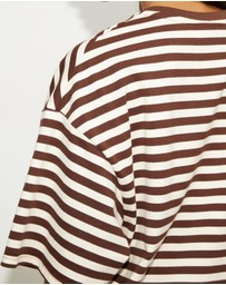 Dazie - Nostalgia Stripe Oversized Boyfriend Tee
