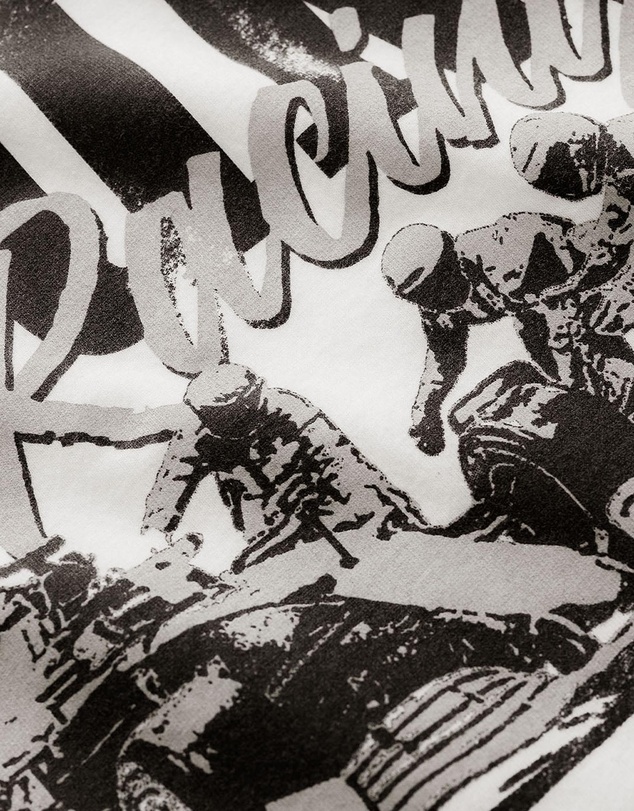 Duke + Dexter - DR3 Grey Pit Stop Vintage White T-Shirt