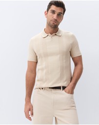UNISON - Panel Stitch Knit Polo
