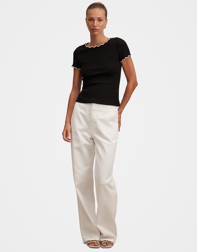 Forever New - Rebecca Scallop Trim T-shirt