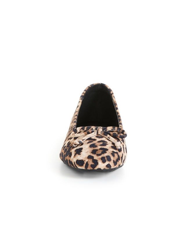 City Chic - WIDE FIT Aria Leopard Ballet Flat