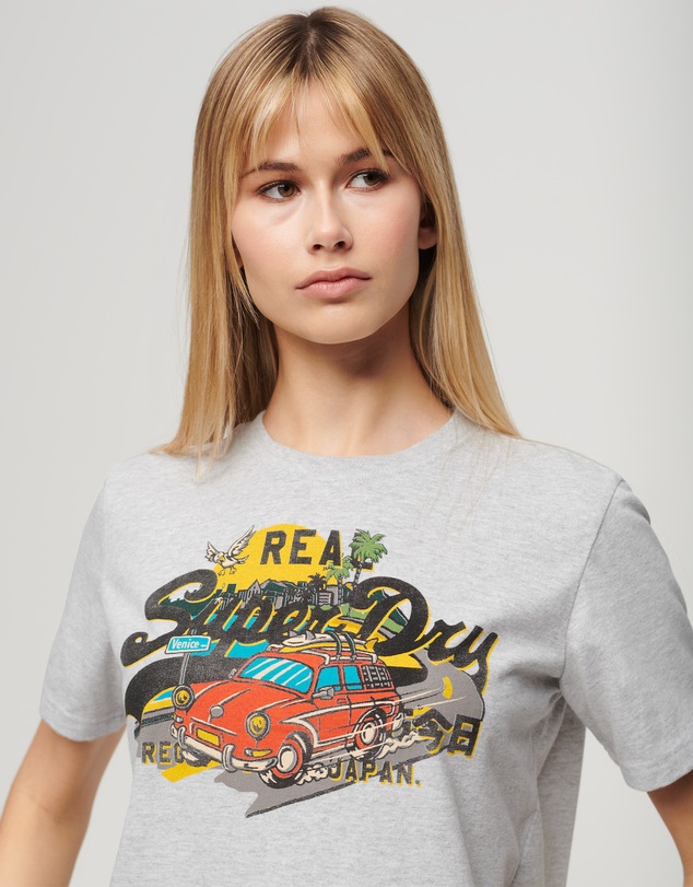 Superdry - LA Vintage Logo Graphic Relaxed Tee Flake Grey Marle