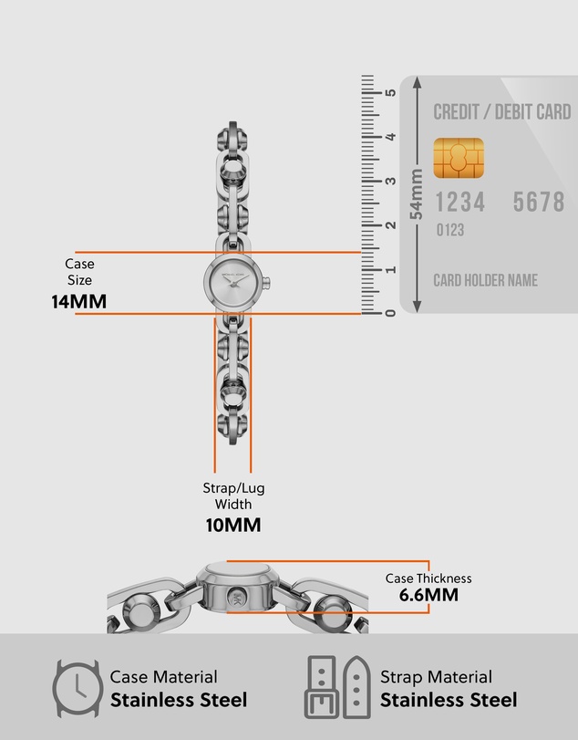 Michael Kors - Mk Astor Link Silver Tone Analogue Watch