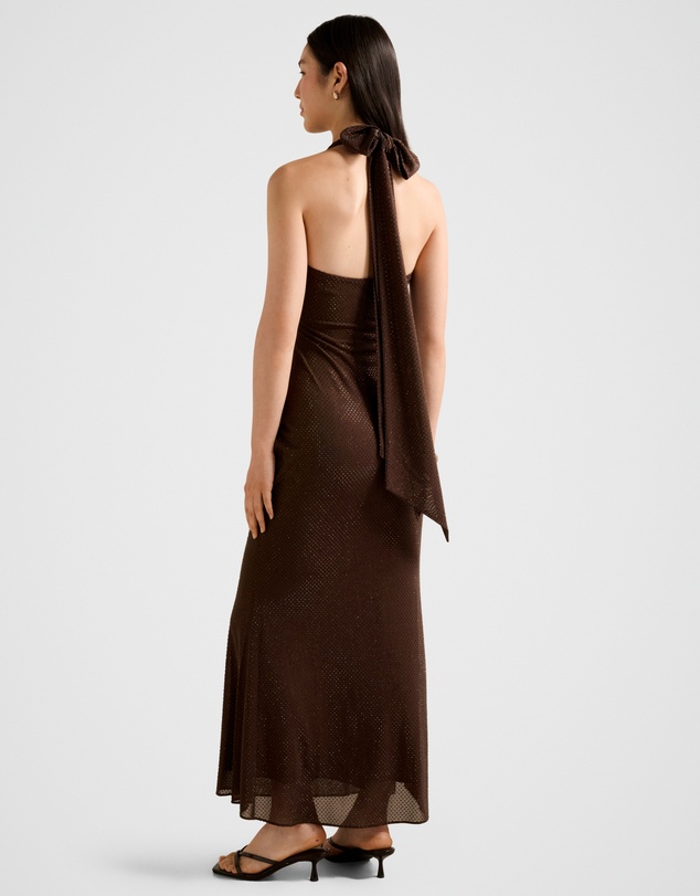 Forever New - Ariana Halter Neck Heatseal Maxi Dress